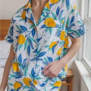 Print Fresh cotton pajamas Lemon Zest sleep set - short sleeve & long pants NWT